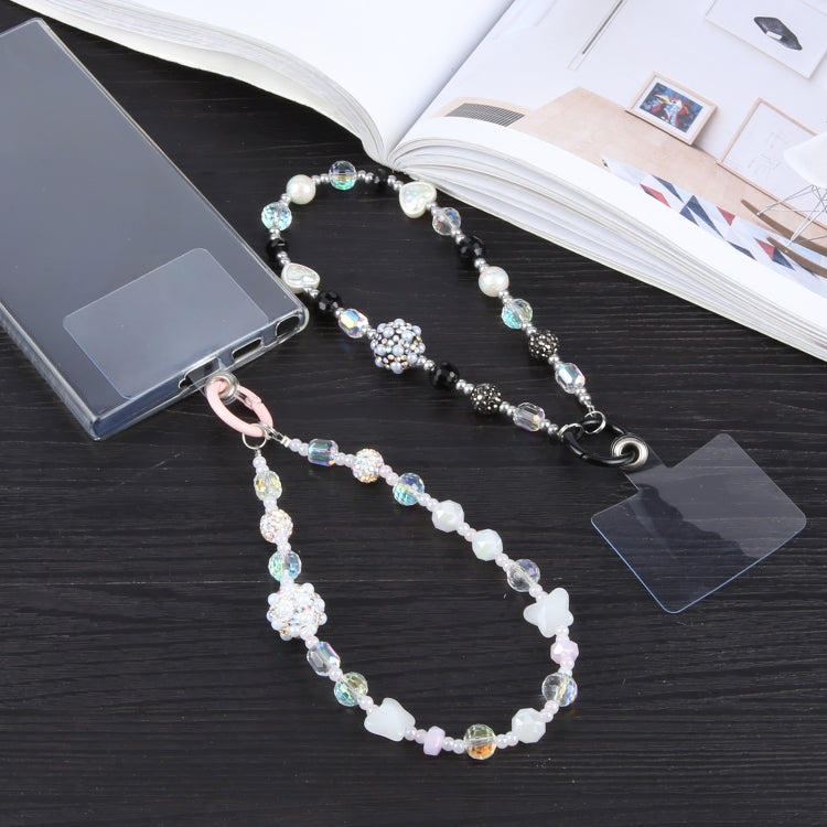 Mobile Phone Anti-lost Rhinestone Bead Chain Short Lanyard