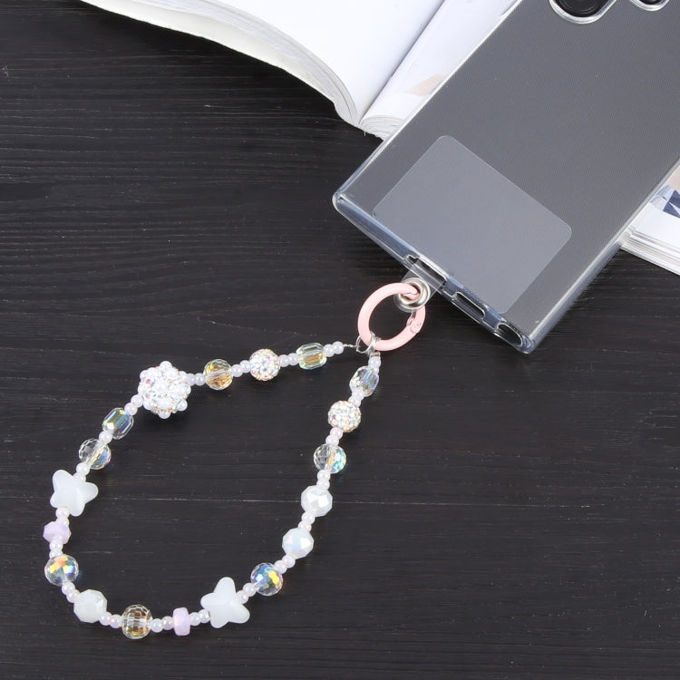 Mobile Phone Anti-lost Rhinestone Bead Chain Short Lanyard