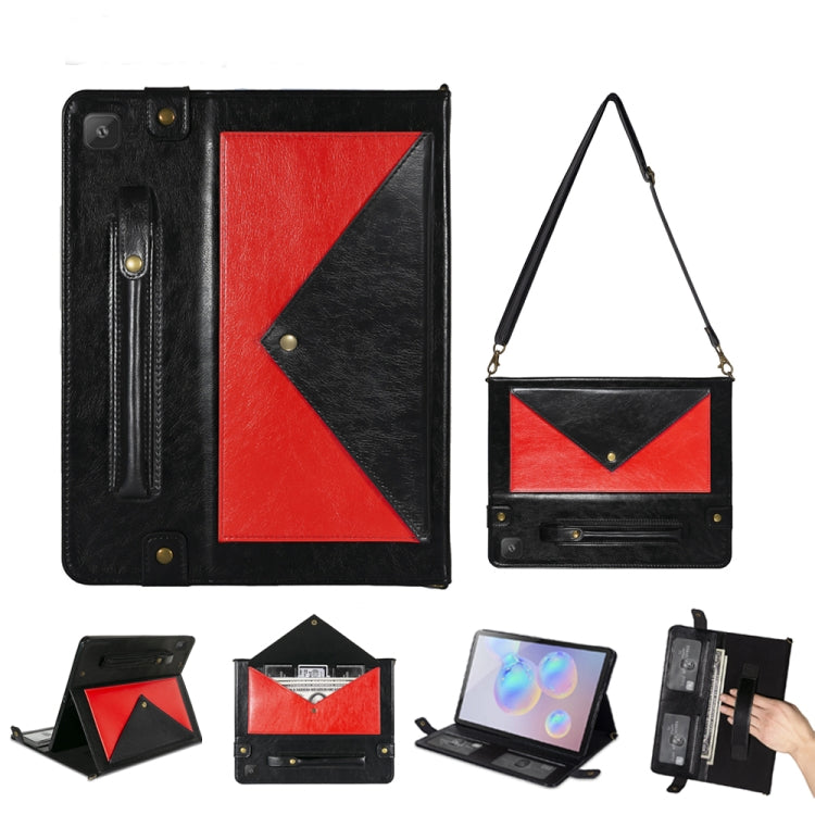 For Samsung Galaxy Tab A7 SM-T505 (2020) Envelope Color Matching Horizontal Flip PU Leather Case with Card Slots & Pen Slots & Holder & Wallet & Photo Frame & Shoulder Strap