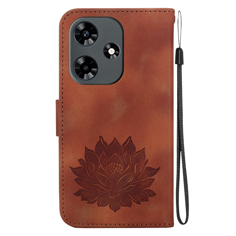 For Infinix Hot 30 4G X6831 Lotus Embossed Leather Phone Case