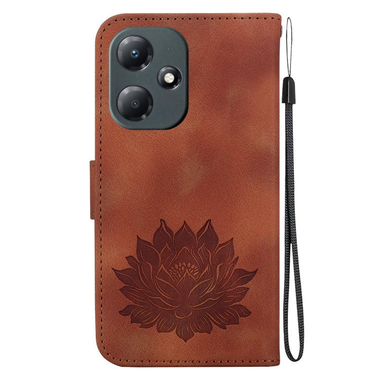 For Infinix Hot 30 Play X6835 Lotus Embossed Leather Phone Case