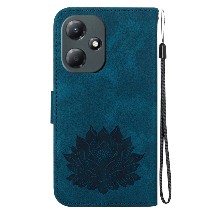 For Infinix Hot 30 Play X6835 Lotus Embossed Leather Phone Case