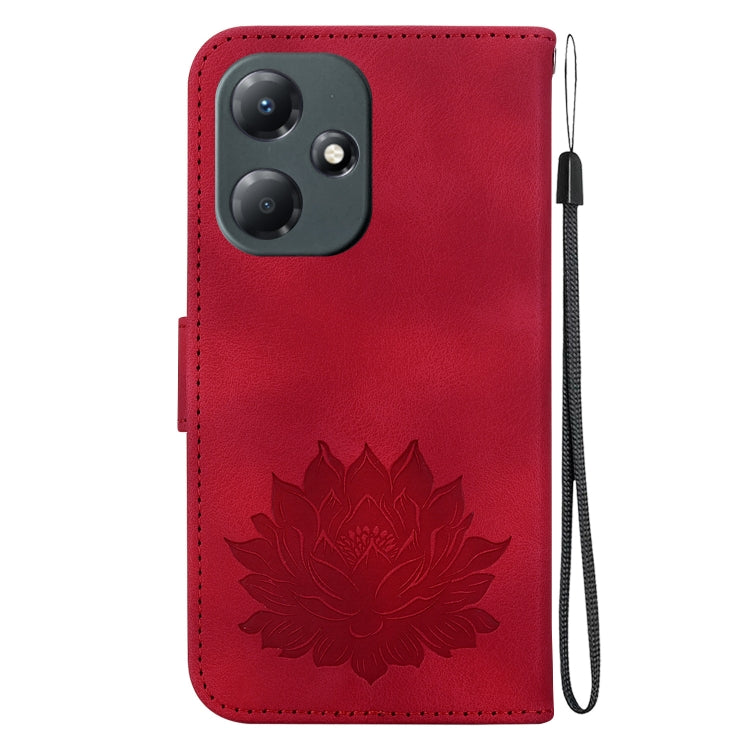For Infinix Hot 30 Play X6835 Lotus Embossed Leather Phone Case