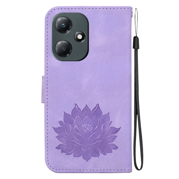 For Infinix Hot 30 Play X6835 Lotus Embossed Leather Phone Case