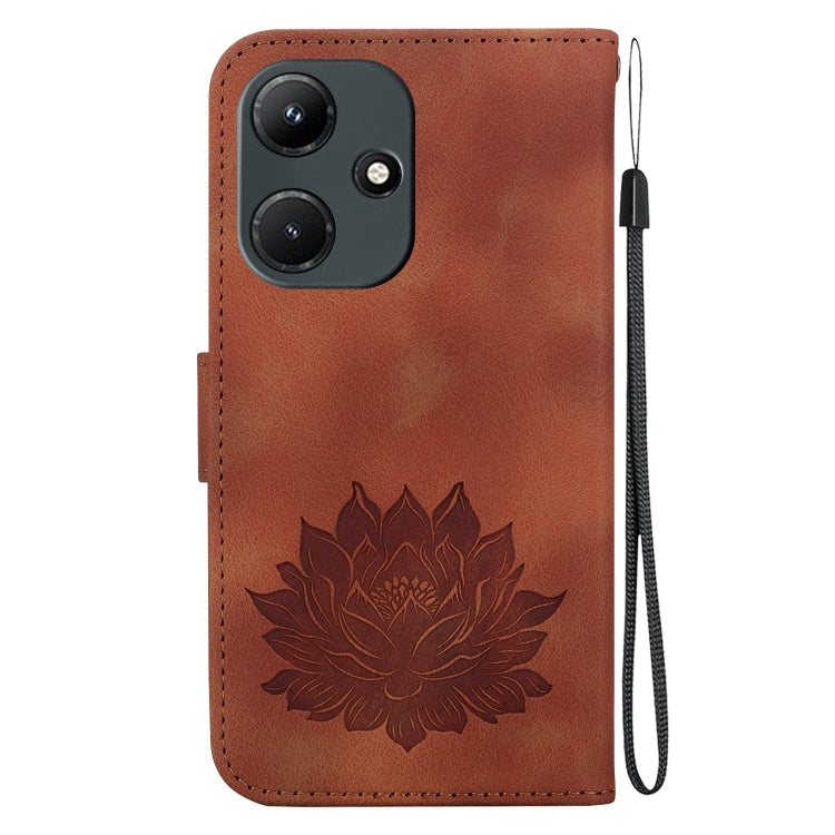 For Infinix Hot 30i X669C Lotus Embossed Leather Phone Case
