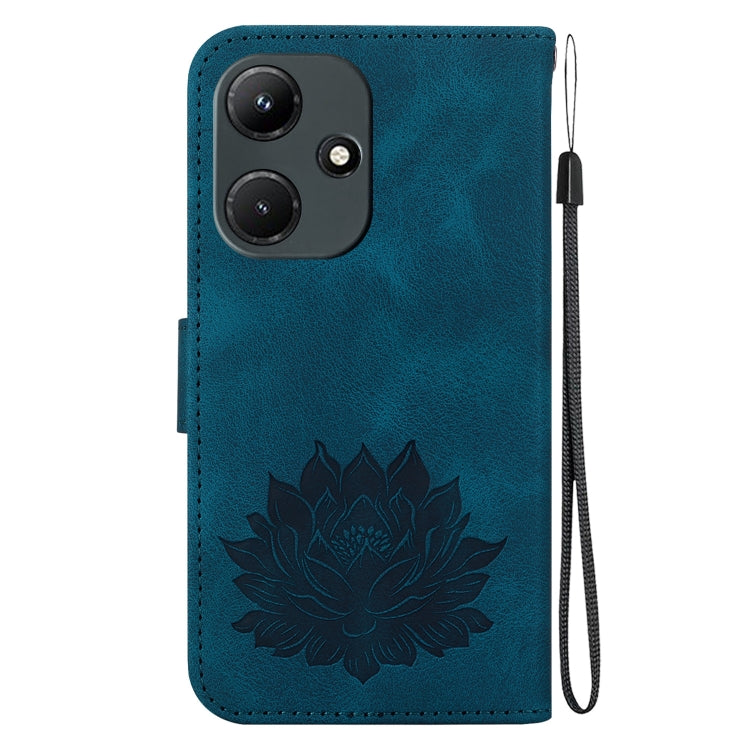 For Infinix Hot 30i X669C Lotus Embossed Leather Phone Case