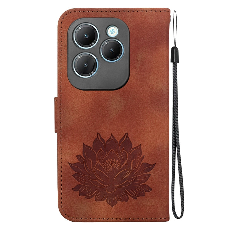 For Infinix Hot 40 / 40 Pro Lotus Embossed Leather Phone Case