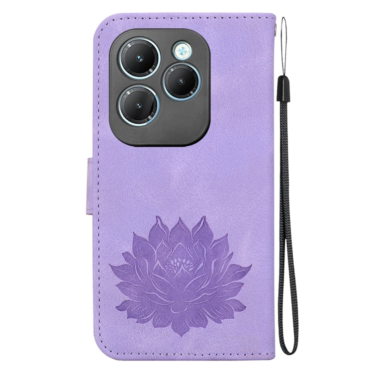For Infinix Hot 40 / 40 Pro Lotus Embossed Leather Phone Case