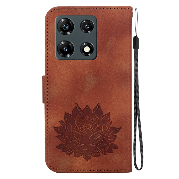 For Infinix Note 30 Pro Lotus Embossed Leather Phone Case
