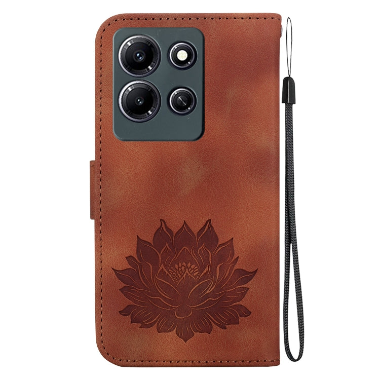 For Infinix Note 30i Lotus Embossed Leather Phone Case