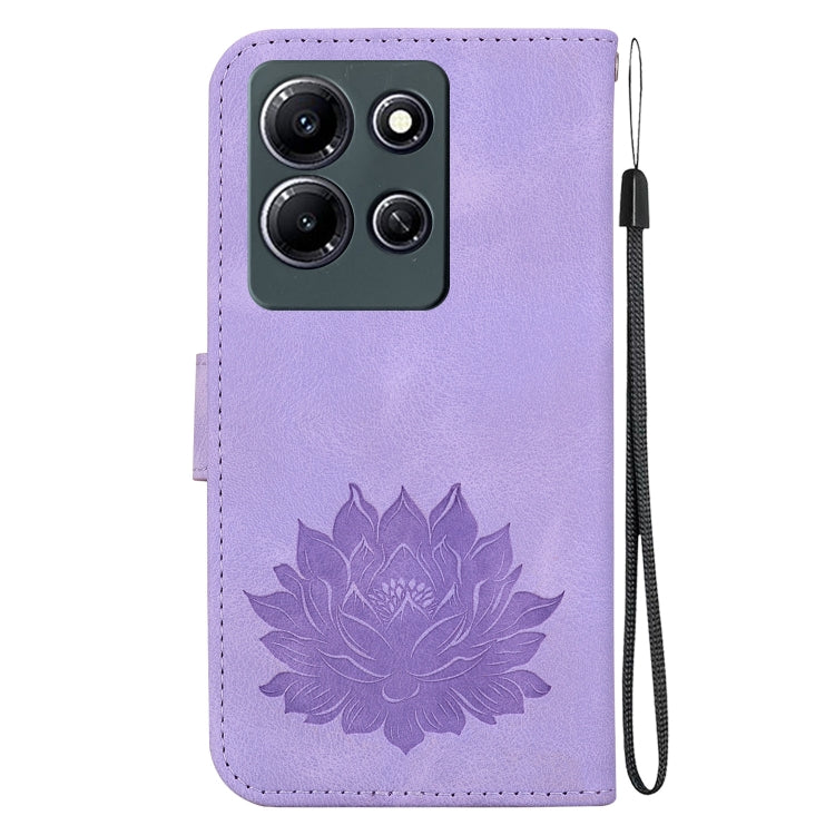 For Infinix Note 30i Lotus Embossed Leather Phone Case