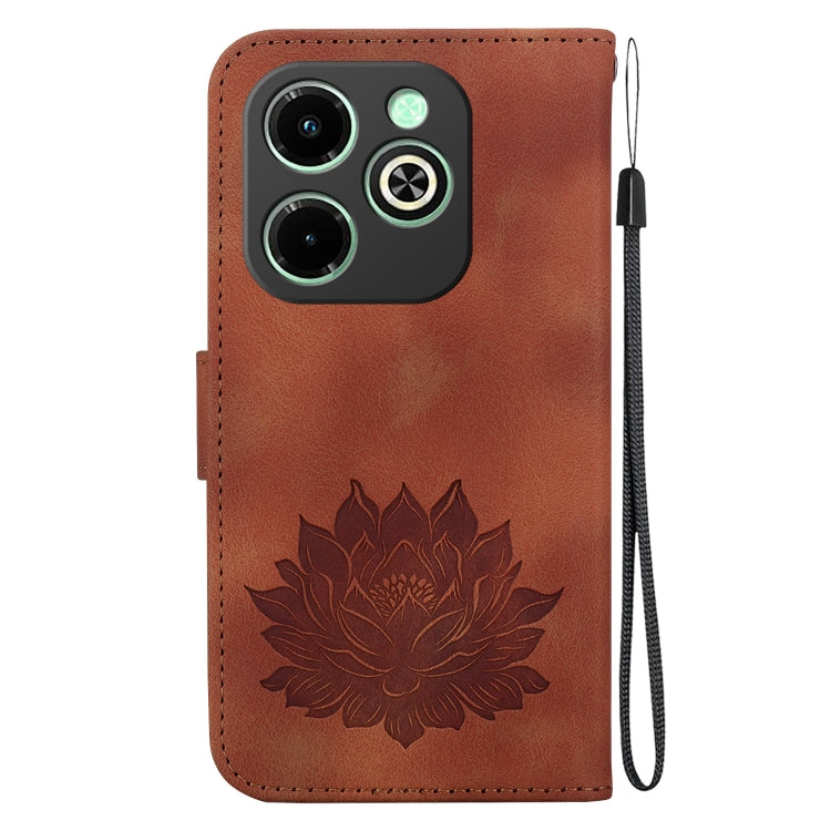 For Infinix Hot 40i Lotus Embossed Leather Phone Case