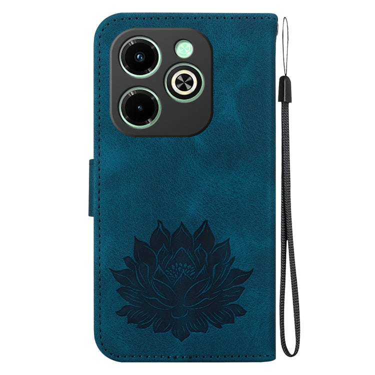 For Infinix Hot 40i Lotus Embossed Leather Phone Case