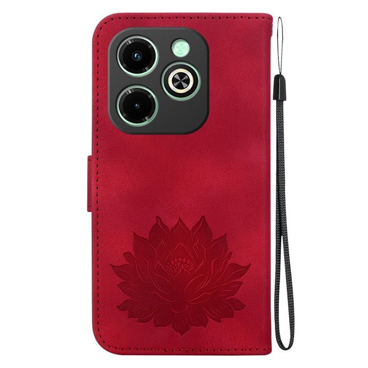 For Infinix Hot 40i Lotus Embossed Leather Phone Case