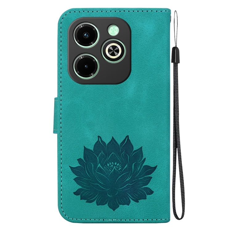 For Infinix Hot 40i Lotus Embossed Leather Phone Case