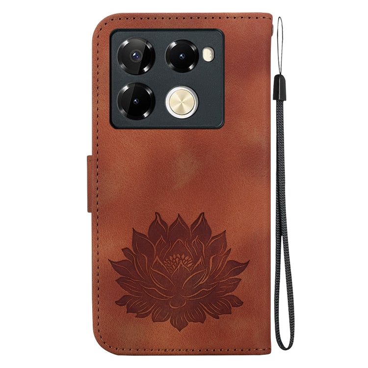 For Infinix Note 40 Pro 4G / 5G Lotus Embossed Leather Phone Case