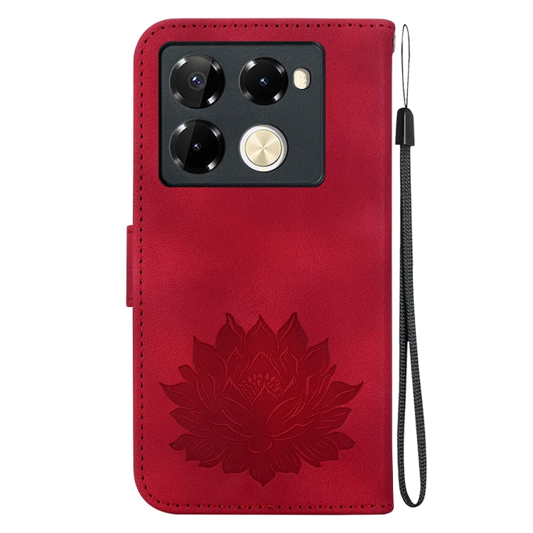 For Infinix Note 40 Pro+ Lotus Embossed Leather Phone Case