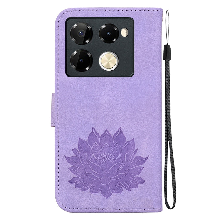 For Infinix Note 40 Pro+ Lotus Embossed Leather Phone Case