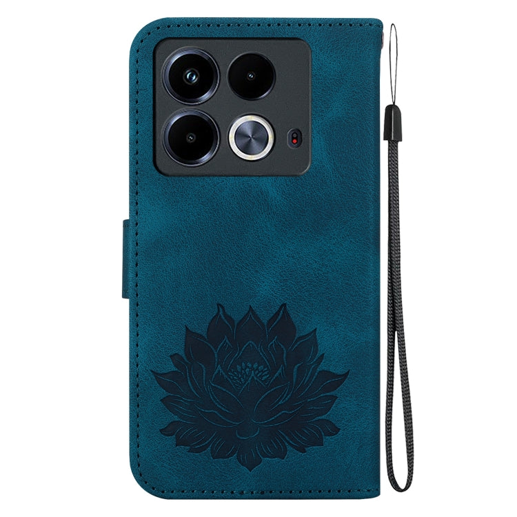 For Infinix Note 40 4G Lotus Embossed Leather Phone Case