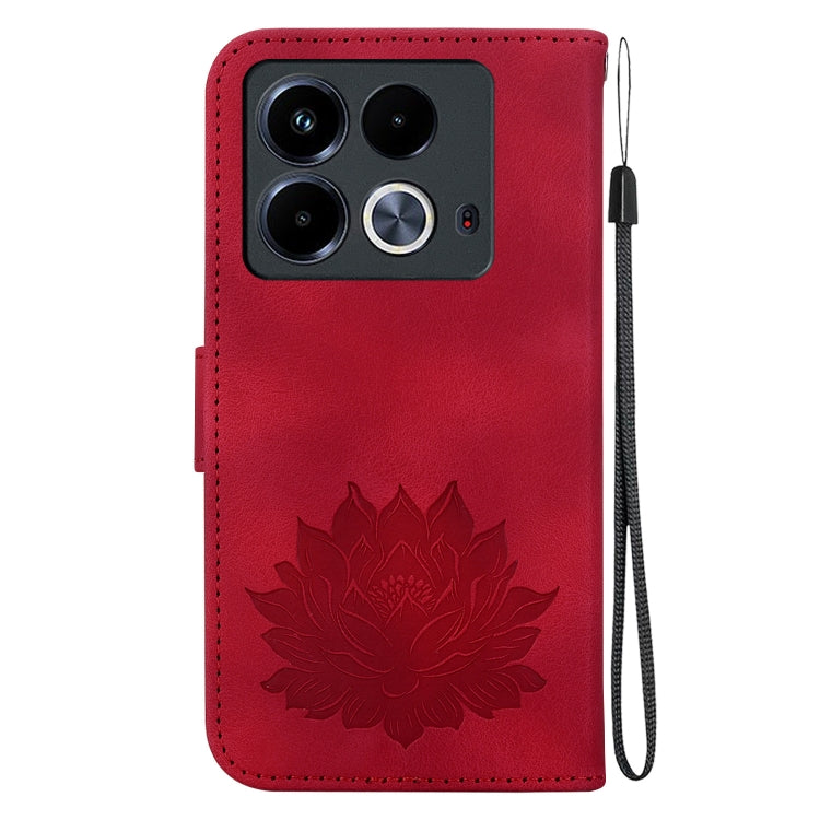 For Infinix Note 40 4G Lotus Embossed Leather Phone Case