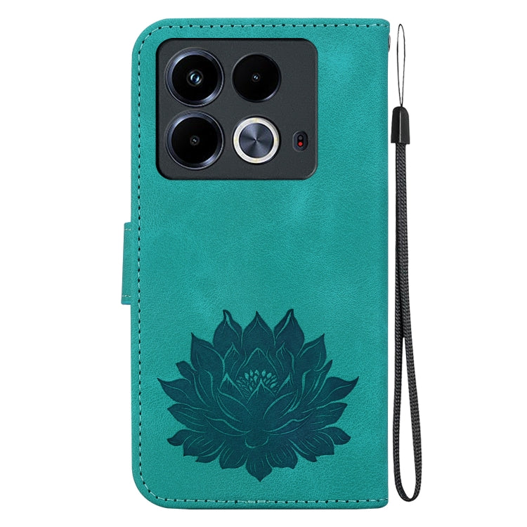 For Infinix Note 40 4G Lotus Embossed Leather Phone Case