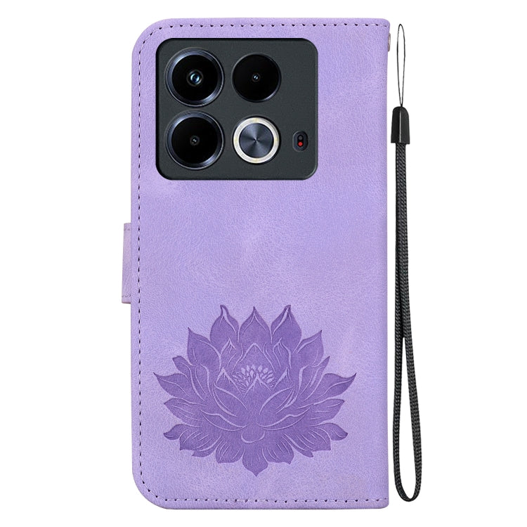 For Infinix Note 40 4G Lotus Embossed Leather Phone Case