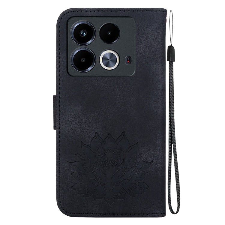For Infinix Note 40 4G Lotus Embossed Leather Phone Case