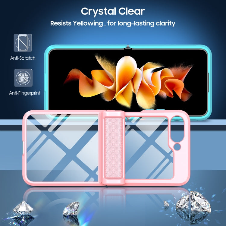 For Samsung Galaxy Z Flip6 / Flip7 FE Transparent Tempered Glass Shockproof Folding Phone Case with Hinge