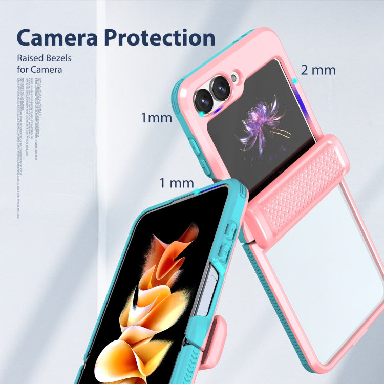 For Samsung Galaxy Z Flip6 / Flip7 FE Transparent Tempered Glass Shockproof Folding Phone Case with Hinge