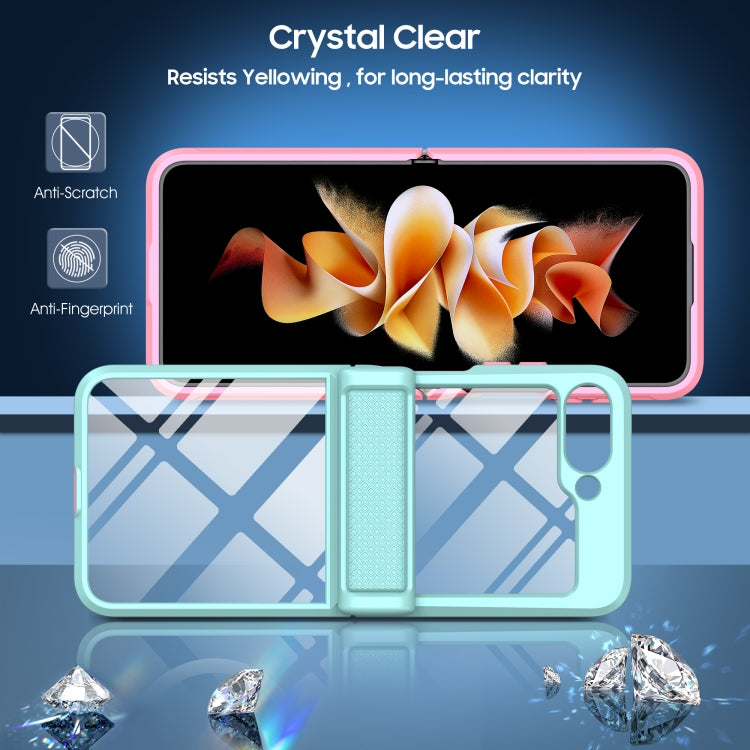 For Samsung Galaxy Z Flip6 / Flip7 FE Transparent Tempered Glass Shockproof Folding Phone Case with Hinge