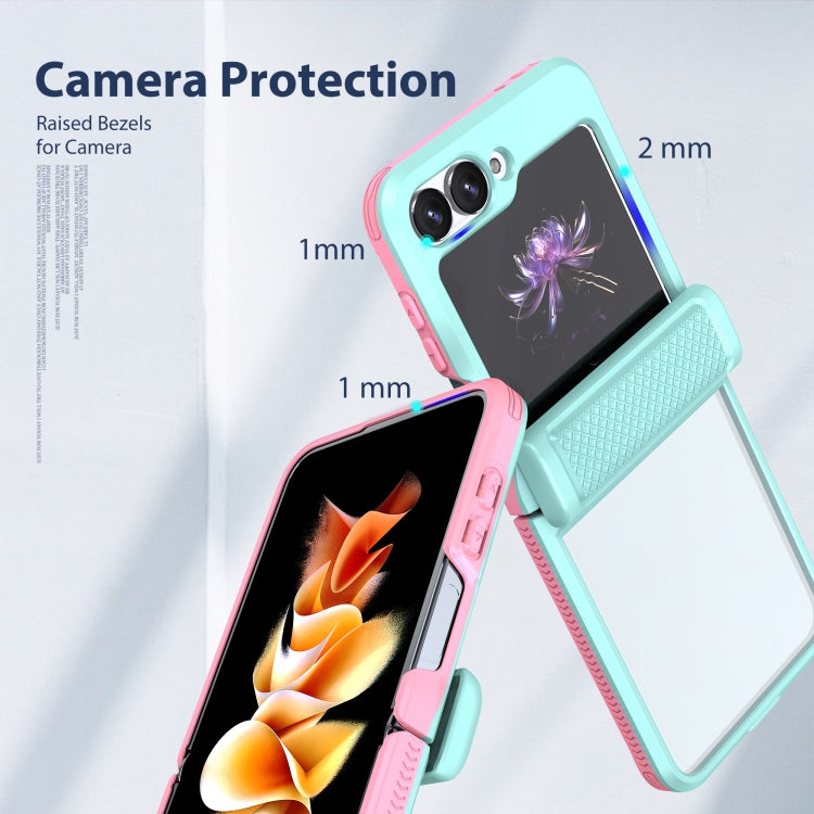 For Samsung Galaxy Z Flip6 / Flip7 FE Transparent Tempered Glass Shockproof Folding Phone Case with Hinge