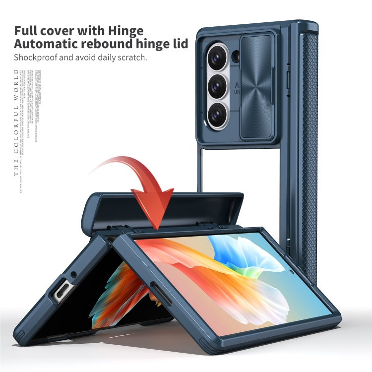 For Samsung Galaxy Z Fold6 5G Transparent Tempered Glass Shockproof Folding Phone Case with Hinge