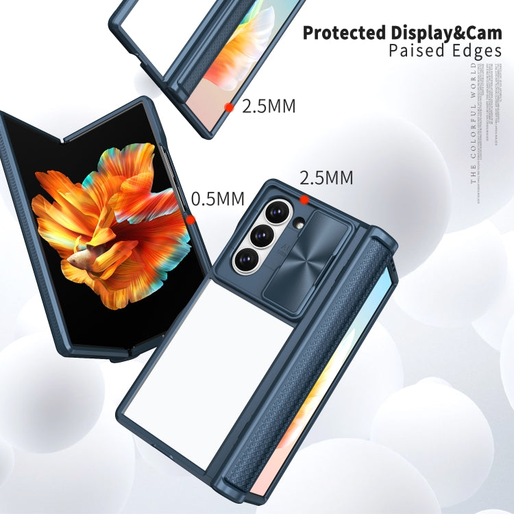 For Samsung Galaxy Z Fold6 5G Transparent Tempered Glass Shockproof Folding Phone Case with Hinge