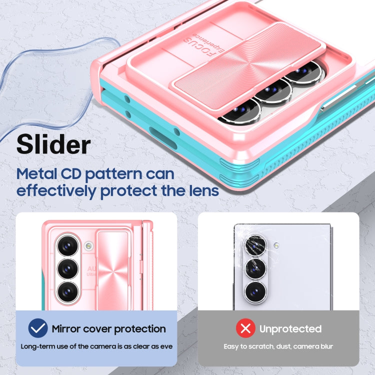 For Samsung Galaxy Z Fold6 5G Transparent Tempered Glass Shockproof Folding Phone Case with Hinge