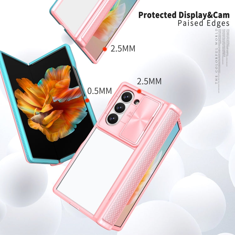 For Samsung Galaxy Z Fold6 5G Transparent Tempered Glass Shockproof Folding Phone Case with Hinge