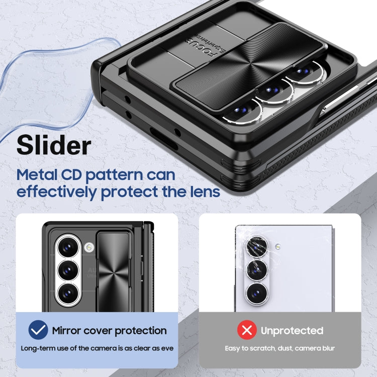 For Samsung Galaxy Z Fold6 5G Transparent Tempered Glass Shockproof Folding Phone Case with Hinge