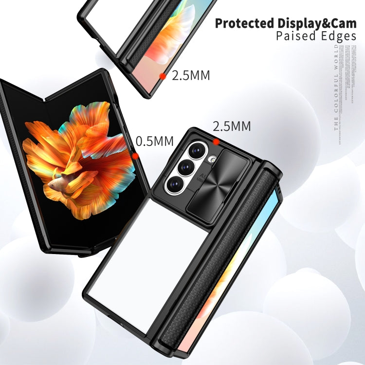 For Samsung Galaxy Z Fold6 5G Transparent Tempered Glass Shockproof Folding Phone Case with Hinge
