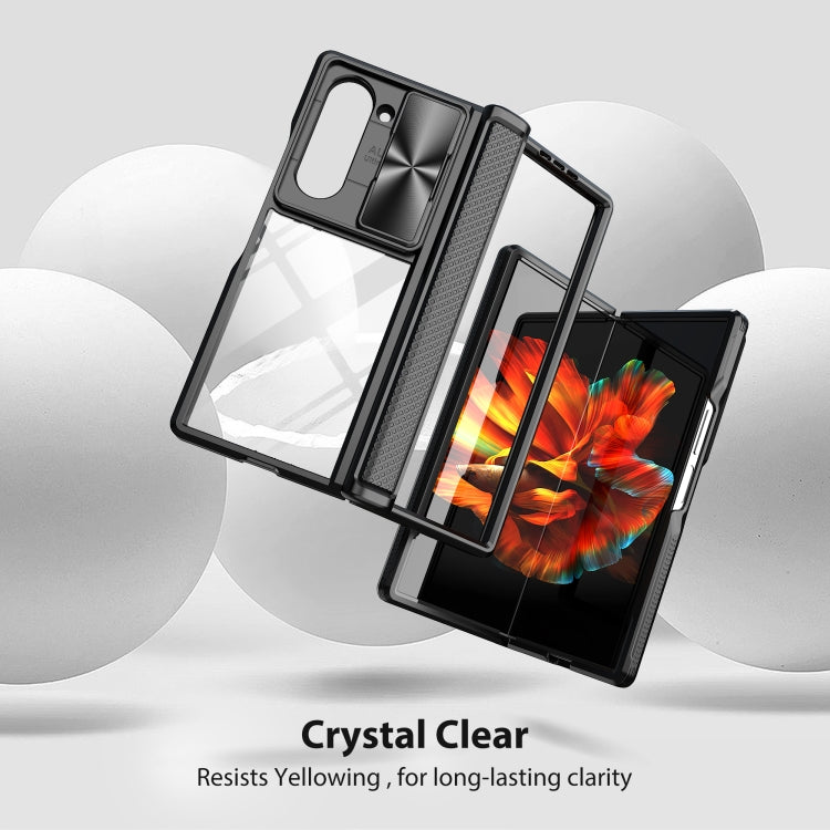 For Samsung Galaxy Z Fold6 5G Transparent Tempered Glass Shockproof Folding Phone Case with Hinge