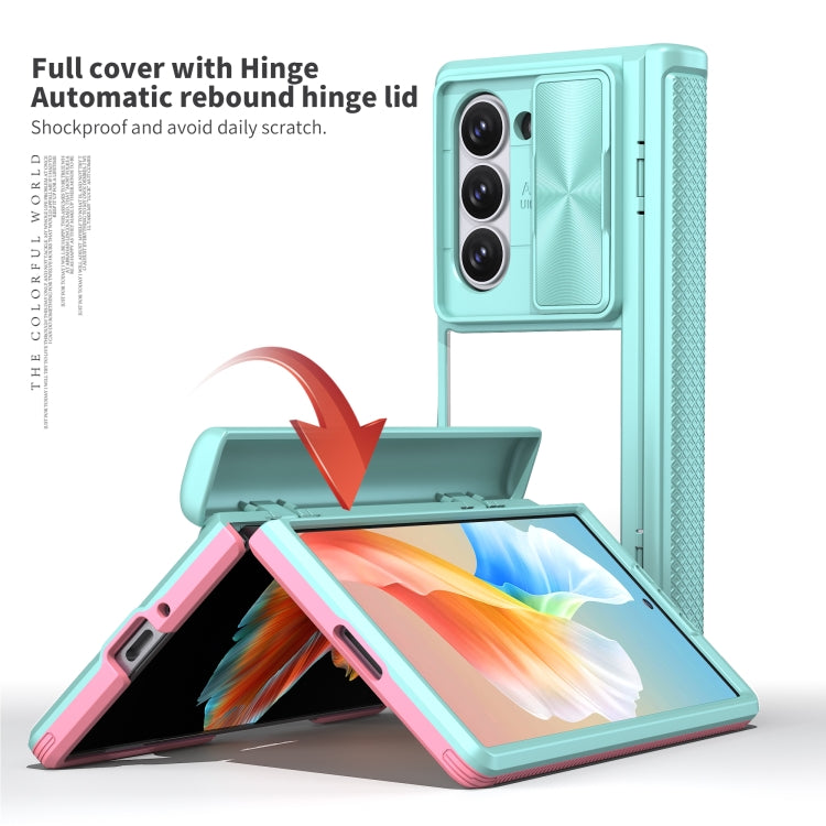 For Samsung Galaxy Z Fold6 5G Transparent Tempered Glass Shockproof Folding Phone Case with Hinge