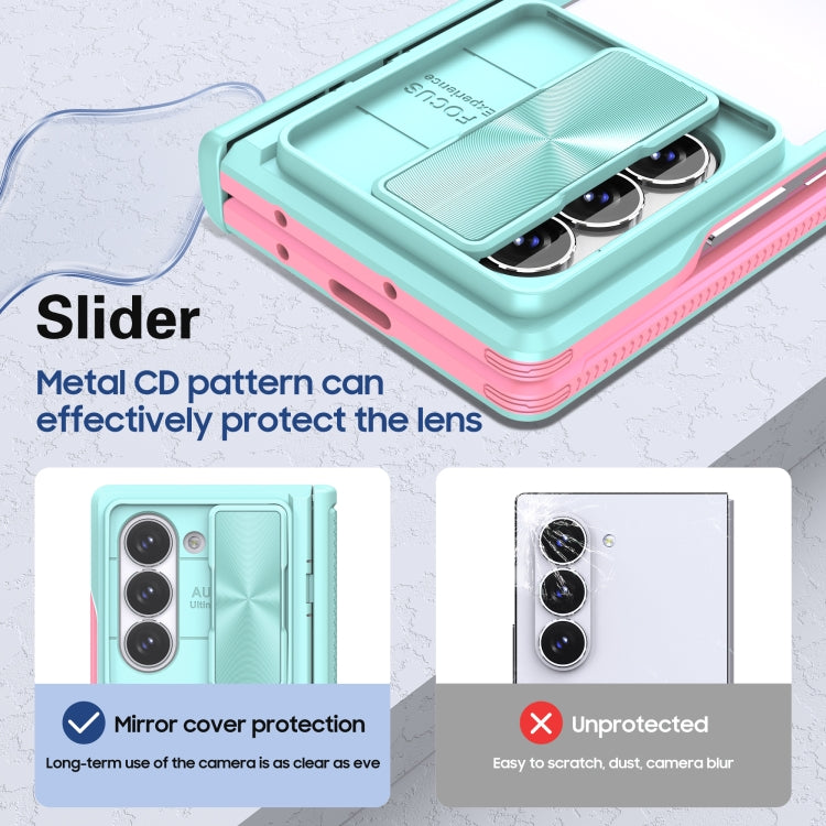 For Samsung Galaxy Z Fold6 5G Transparent Tempered Glass Shockproof Folding Phone Case with Hinge