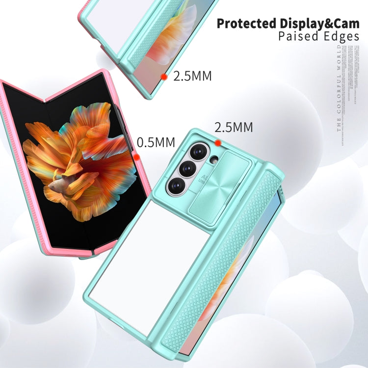 For Samsung Galaxy Z Fold6 5G Transparent Tempered Glass Shockproof Folding Phone Case with Hinge