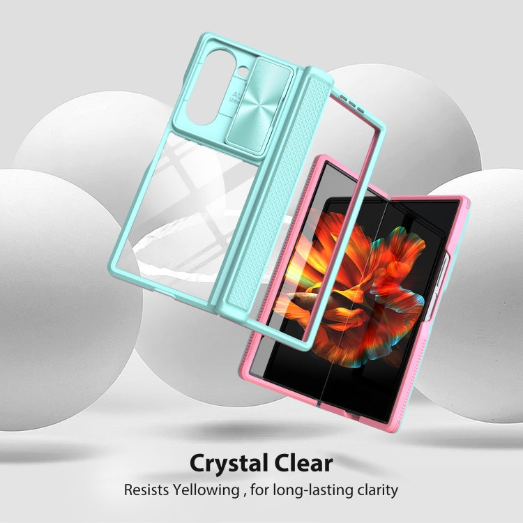 For Samsung Galaxy Z Fold6 5G Transparent Tempered Glass Shockproof Folding Phone Case with Hinge