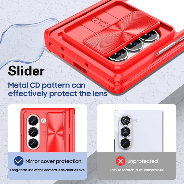For Samsung Galaxy Z Fold6 5G Transparent Tempered Glass Shockproof Folding Phone Case with Hinge