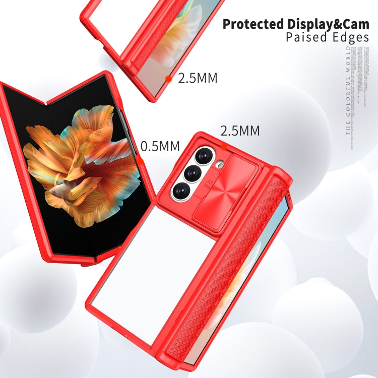 For Samsung Galaxy Z Fold6 5G Transparent Tempered Glass Shockproof Folding Phone Case with Hinge