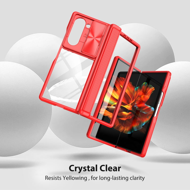 For Samsung Galaxy Z Fold6 5G Transparent Tempered Glass Shockproof Folding Phone Case with Hinge