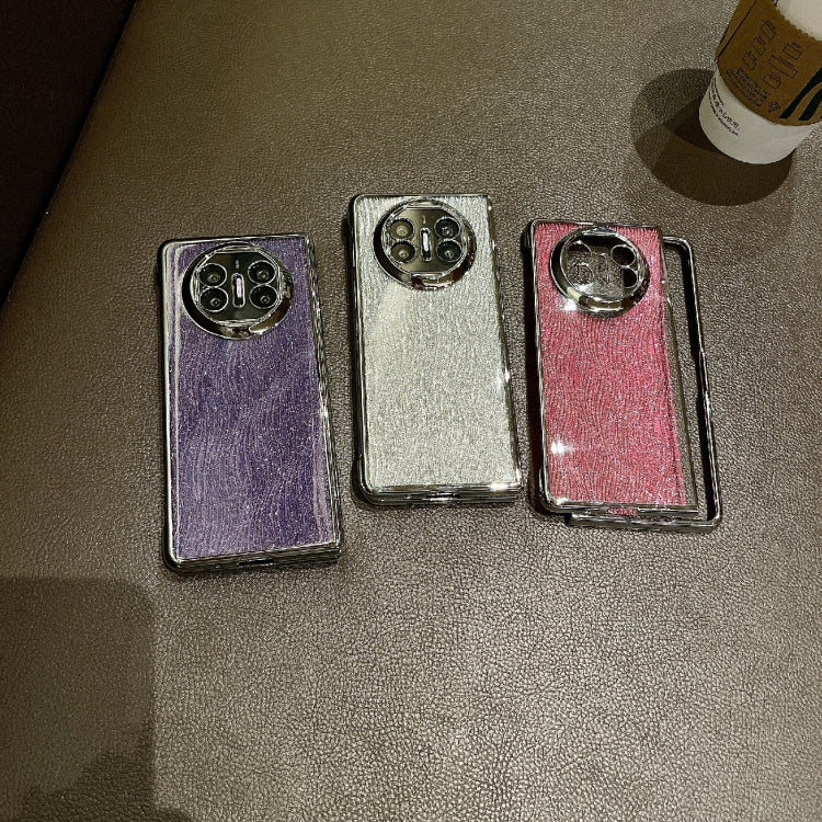 For Huawei Mate X3 / X5 PC Side Buckle+Ripples Glitter Paper Full Coverage Phone Case