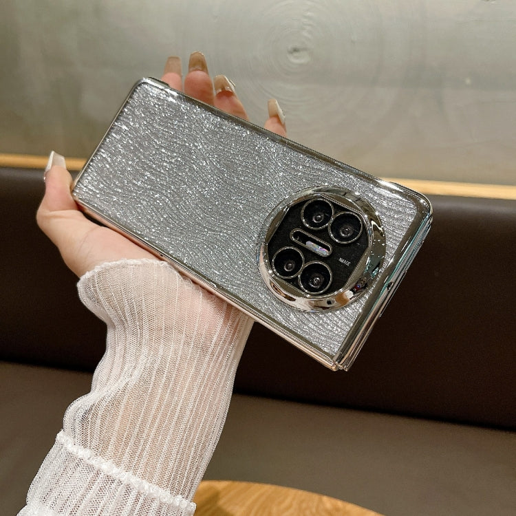 For Huawei Mate X3 / X5 PC Side Buckle+Ripples Glitter Paper Full Coverage Phone Case - Silver