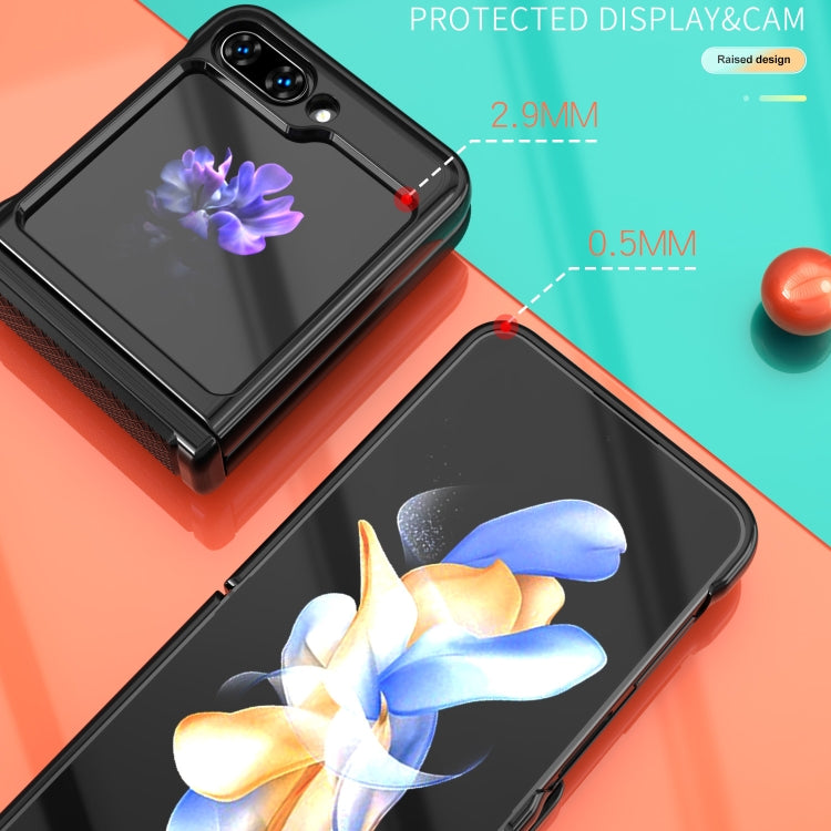 For Samsung Galaxy Z Flip6 / Flip7 FE Sliding Window Hinge Phone Case with Ring Stand