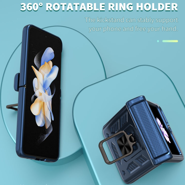 For Samsung Galaxy Z Flip6 / Flip7 FE Sliding Window Hinge Phone Case with Ring Stand
