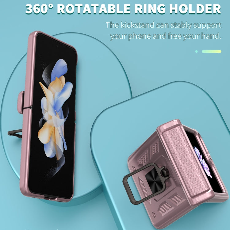 For Samsung Galaxy Z Flip6 / Flip7 FE Sliding Window Hinge Phone Case with Ring Stand